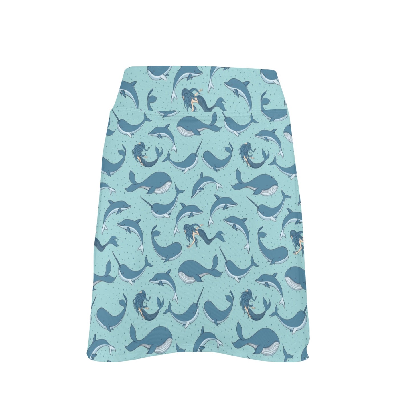 Narwhal Themed Print 17" Golf & Pickleball Skort with Pockets