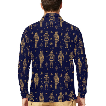 Nutcracker Pattern Print Design A05 Long Sleeve Polo Shirt For Men's