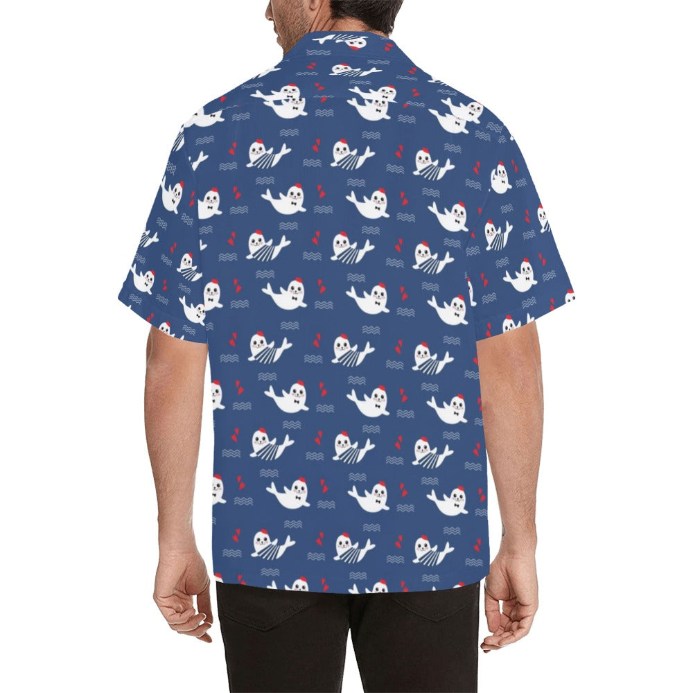 Sea Lion Print Design LKS403 Men's Men's Hawaiian Shirt