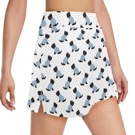Scottish Terriers Print Design LKS3013 17" Golf & Pickleball Skort with Pockets