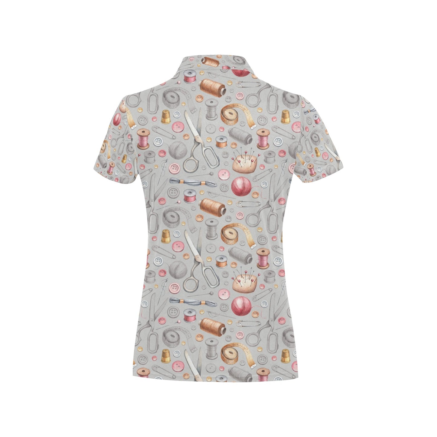 Sewing Equipment Print Design LKS302 Women's Polo Shirt