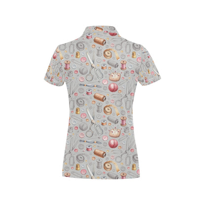 Sewing Equipment Print Design LKS302 Women's Polo Shirt