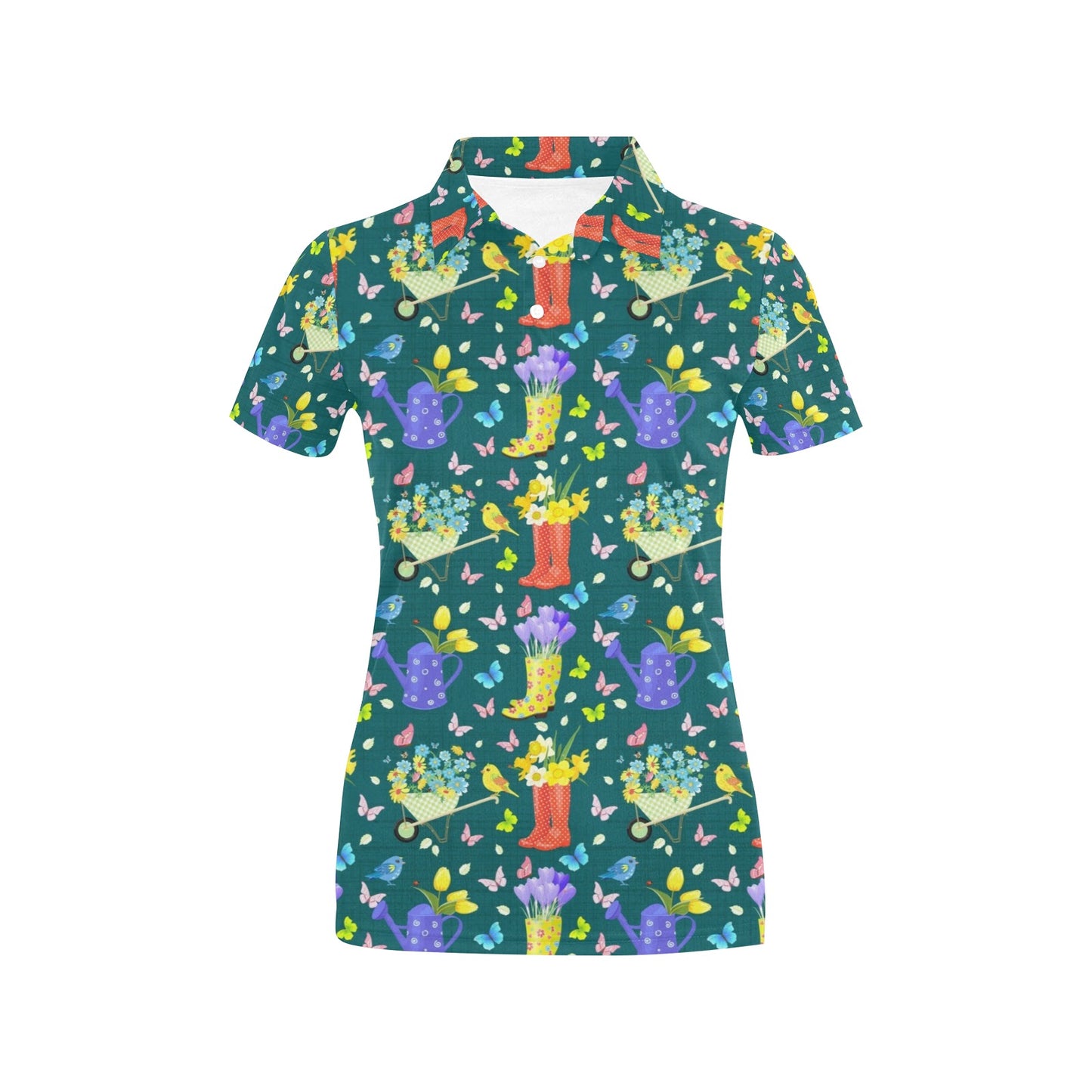 Gardening Pattern Print Design G08 Women's Polo Shirt