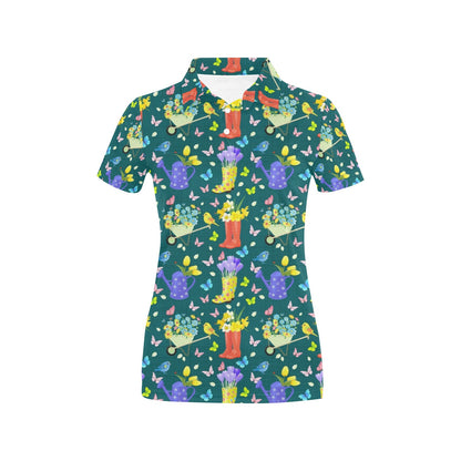 Gardening Pattern Print Design G08 Women's Polo Shirt