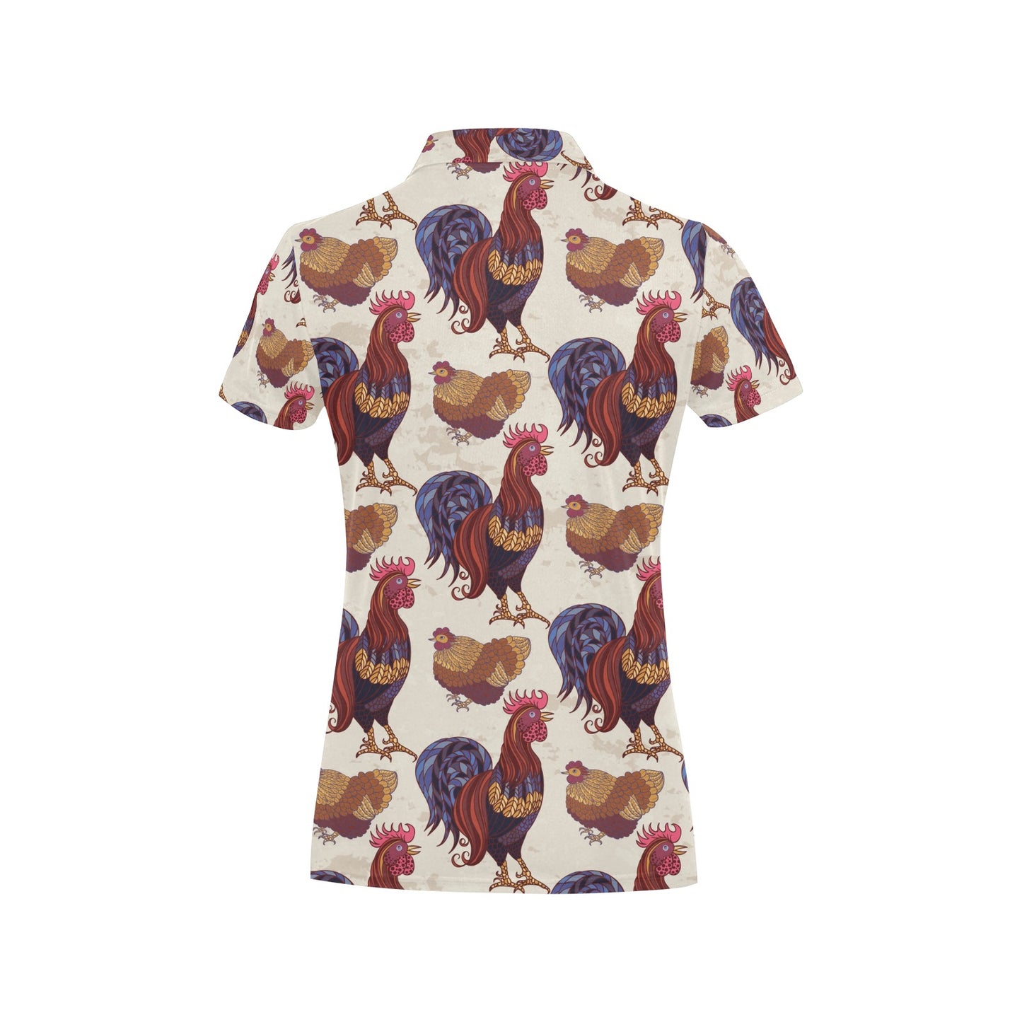 Rooster Pattern Print Design A03 Women's Polo Shirt