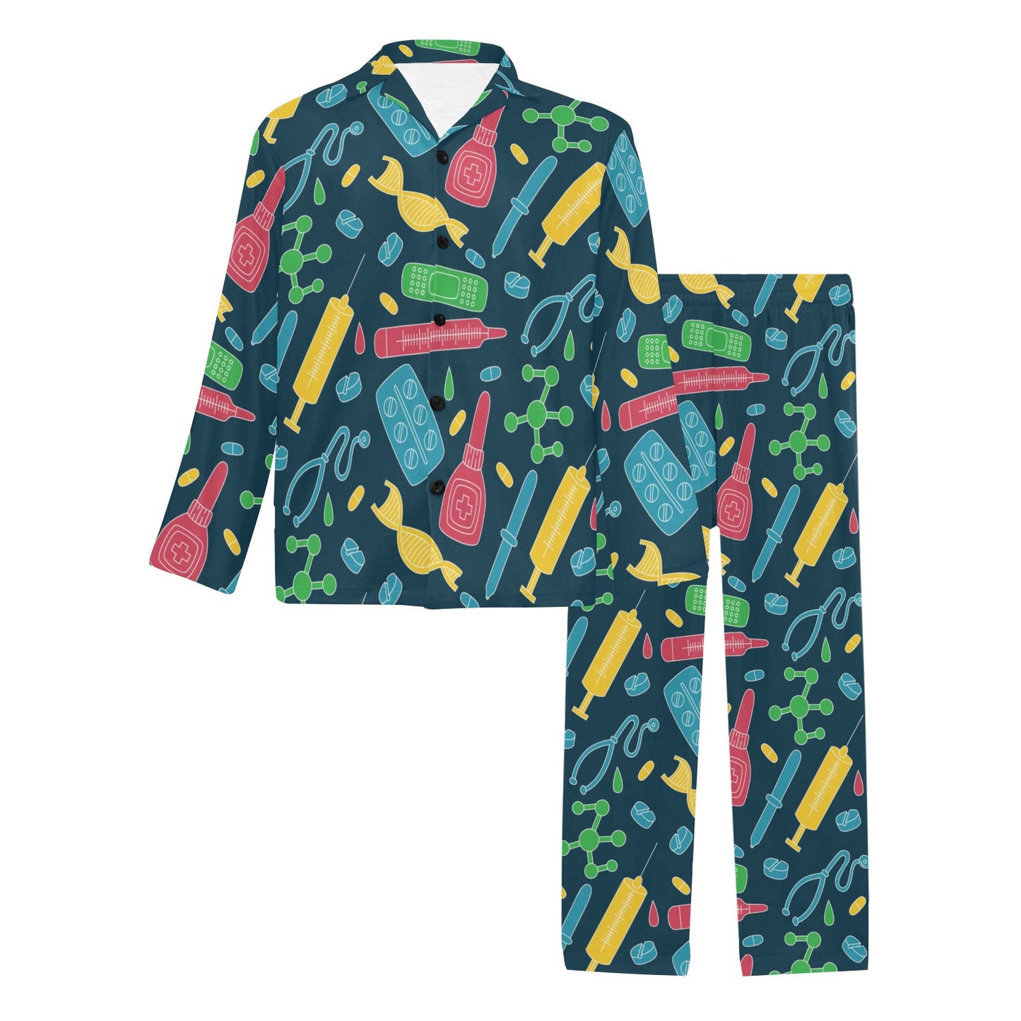 Phlebotomist Pattern Print Design A03 Men's Long Pajama Set