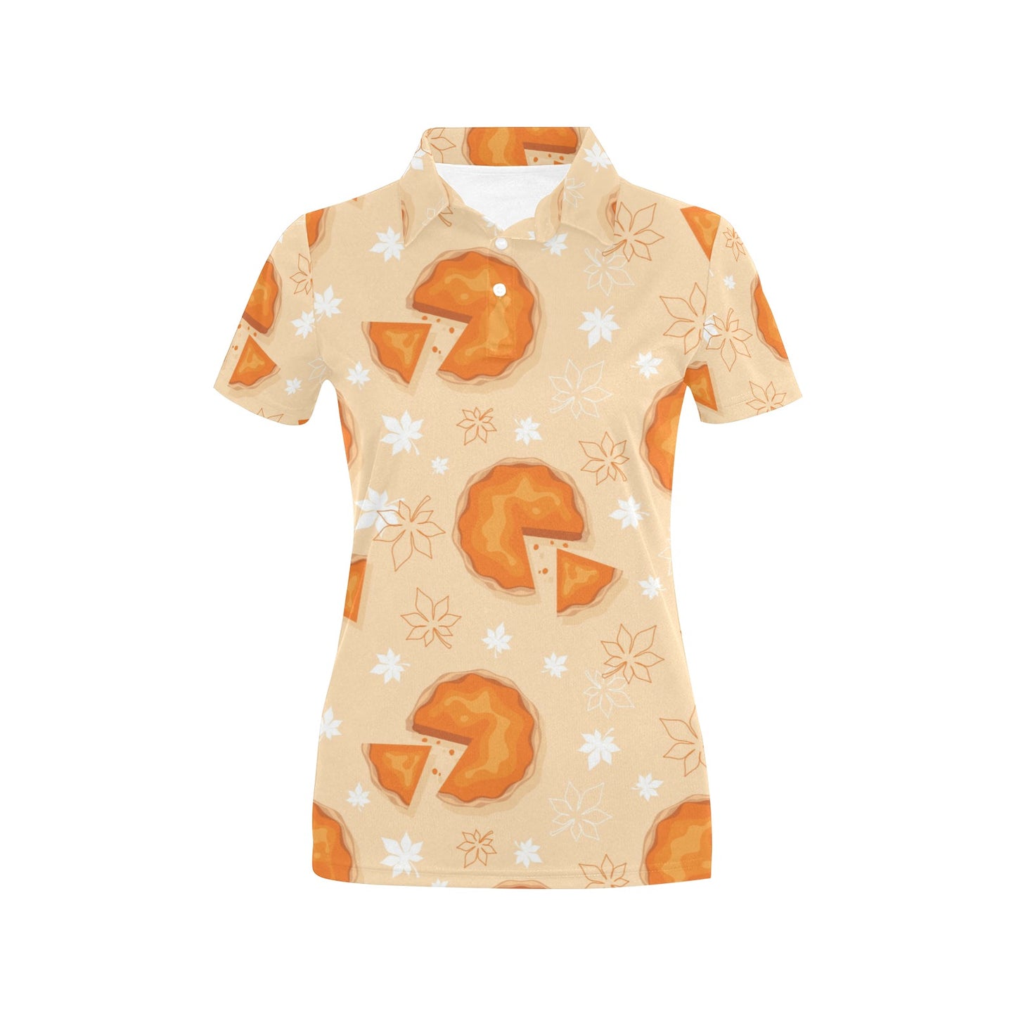 Pie Pattern Print Design A01 Women's Polo Shirt