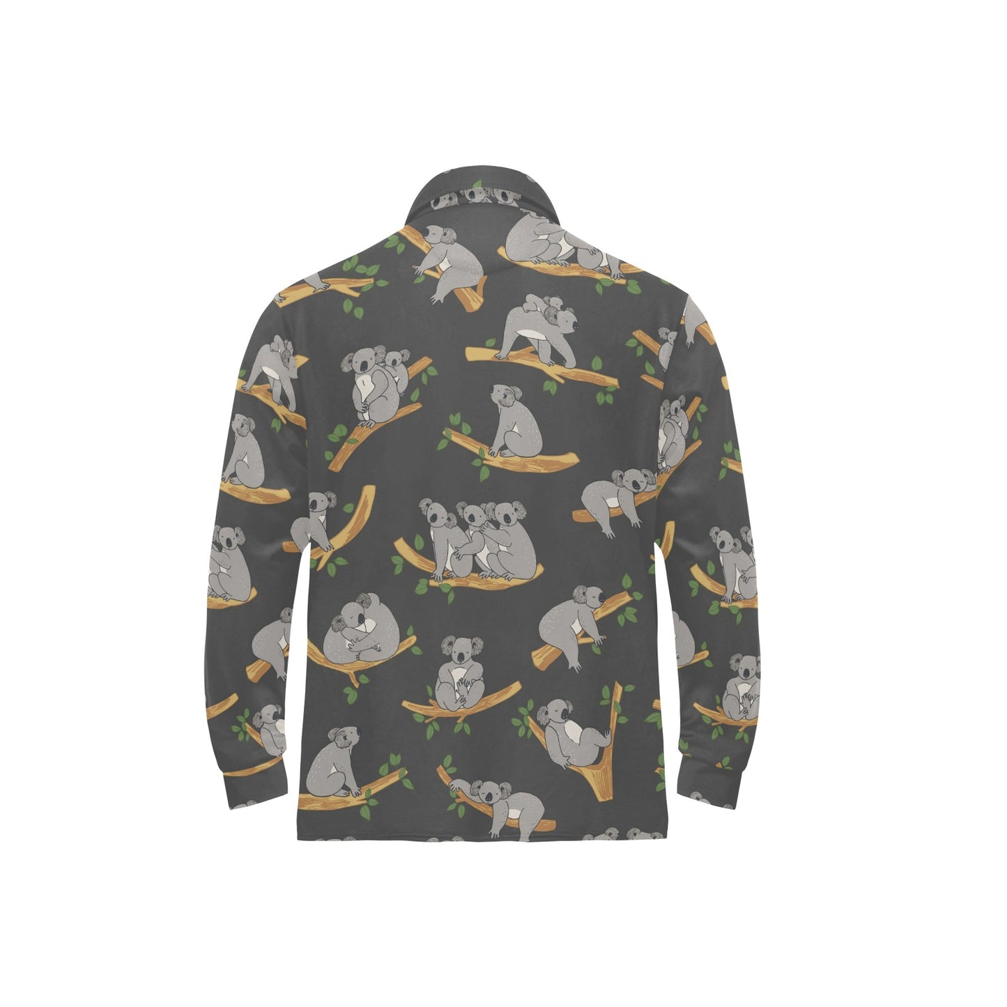 Koala Pattern Print Design 07 Long Sleeve Polo Shirt For Men's
