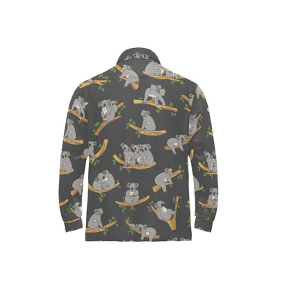 Koala Pattern Print Design 07 Long Sleeve Polo Shirt For Men's