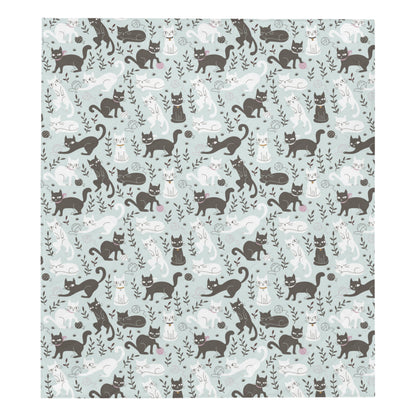 Cat Pattern Print Design 08 Premium Quilt