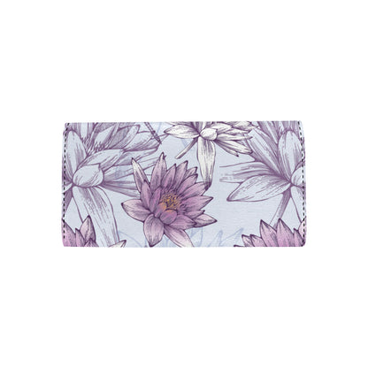 Water Lily Pattern Print Design WL01 Women's Trifold Wallet