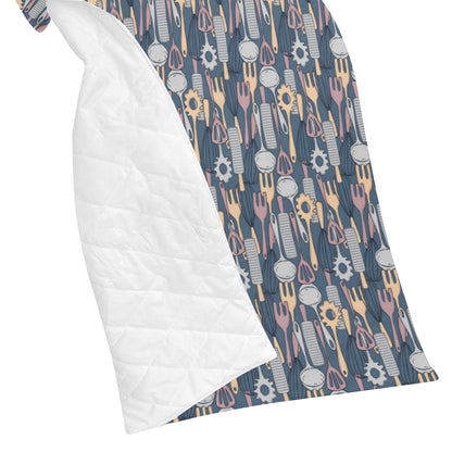 Cooking Kitchen Tools Pattern Print Design 05 Premium Quilt