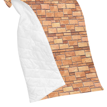 Brick Pattern Print Design 01 Premium Quilt