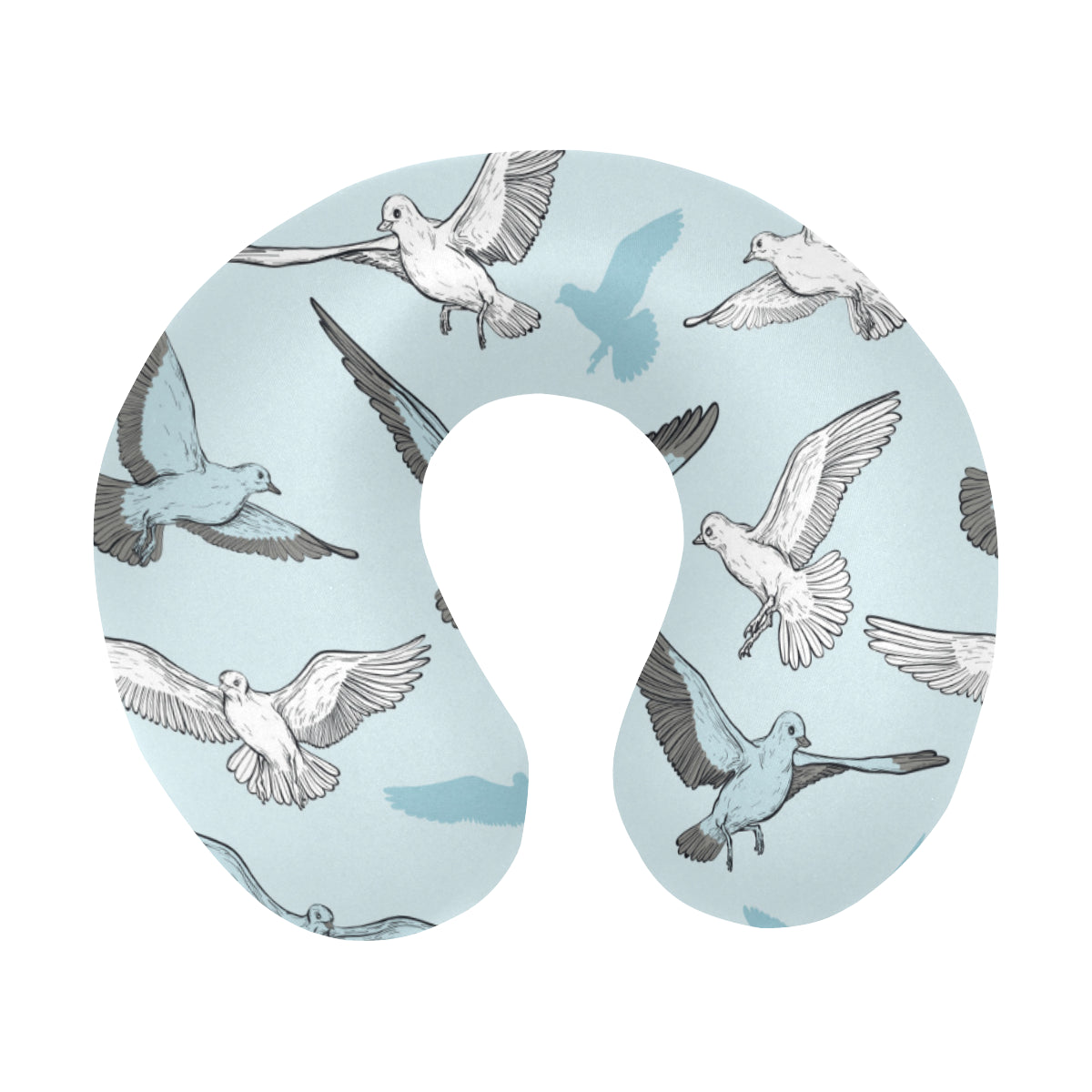 Pigeon Pattern Print Design 03 U-Shaped Travel Neck Pillow