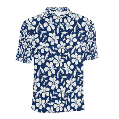 Hibiscus Pattern Print Design HB031 Men Polo Shirt