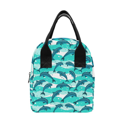 Dolphin Design Print Pattern Insulated Lunch Bag