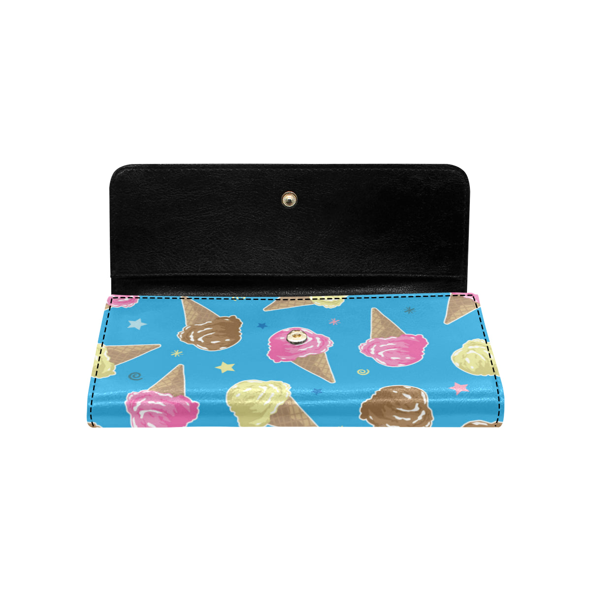 Ice Cream Pattern Print Design 01 Women's Trifold Wallet