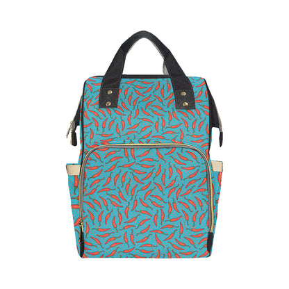 Chilli Pepper Pattern Print Design 05 Diaper Bag Backpack