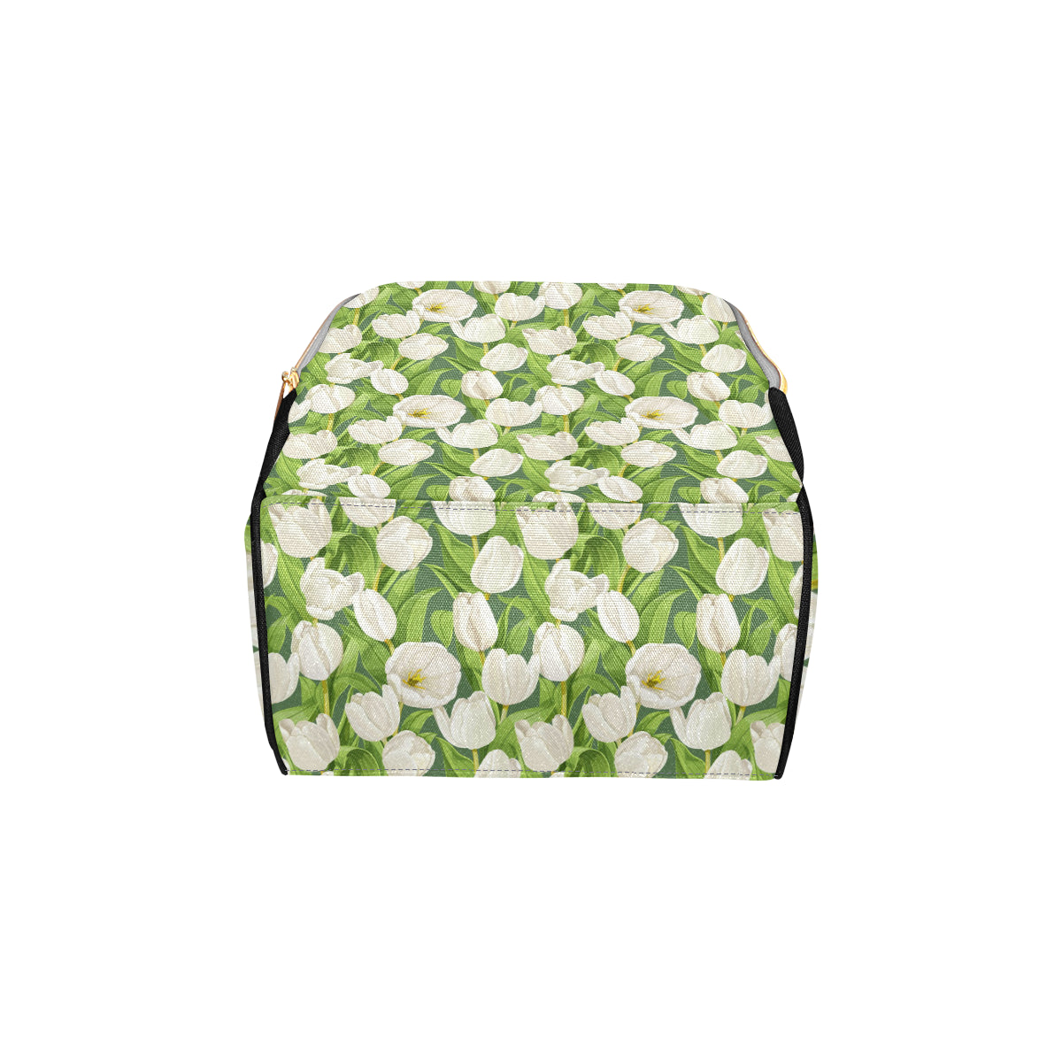 Tulip White Pattern Print Design TP05 Diaper Bag Backpack