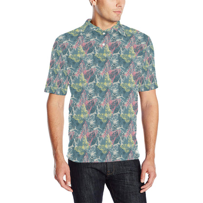 Butterfly Pattern Print Design 01 Men Polo Shirt