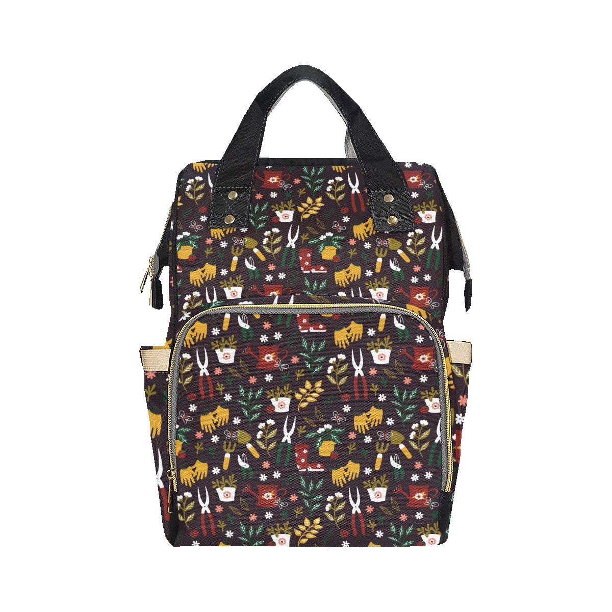Gardening Pattern Print Design G05 Diaper Bag Backpack