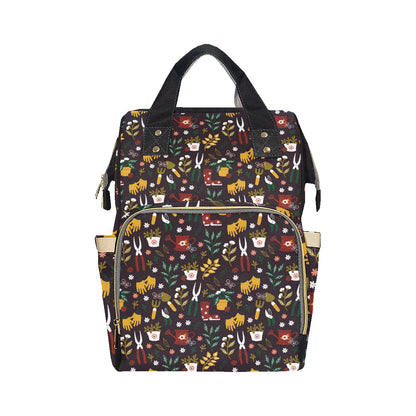 Gardening Pattern Print Design G05 Diaper Bag Backpack