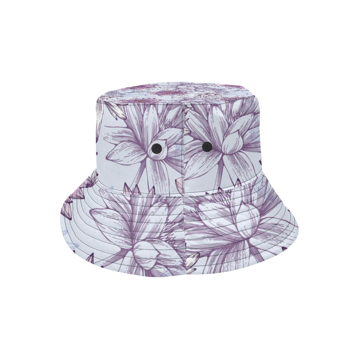 Water Lily Pattern Print Design WL01 Unisex Bucket Hat