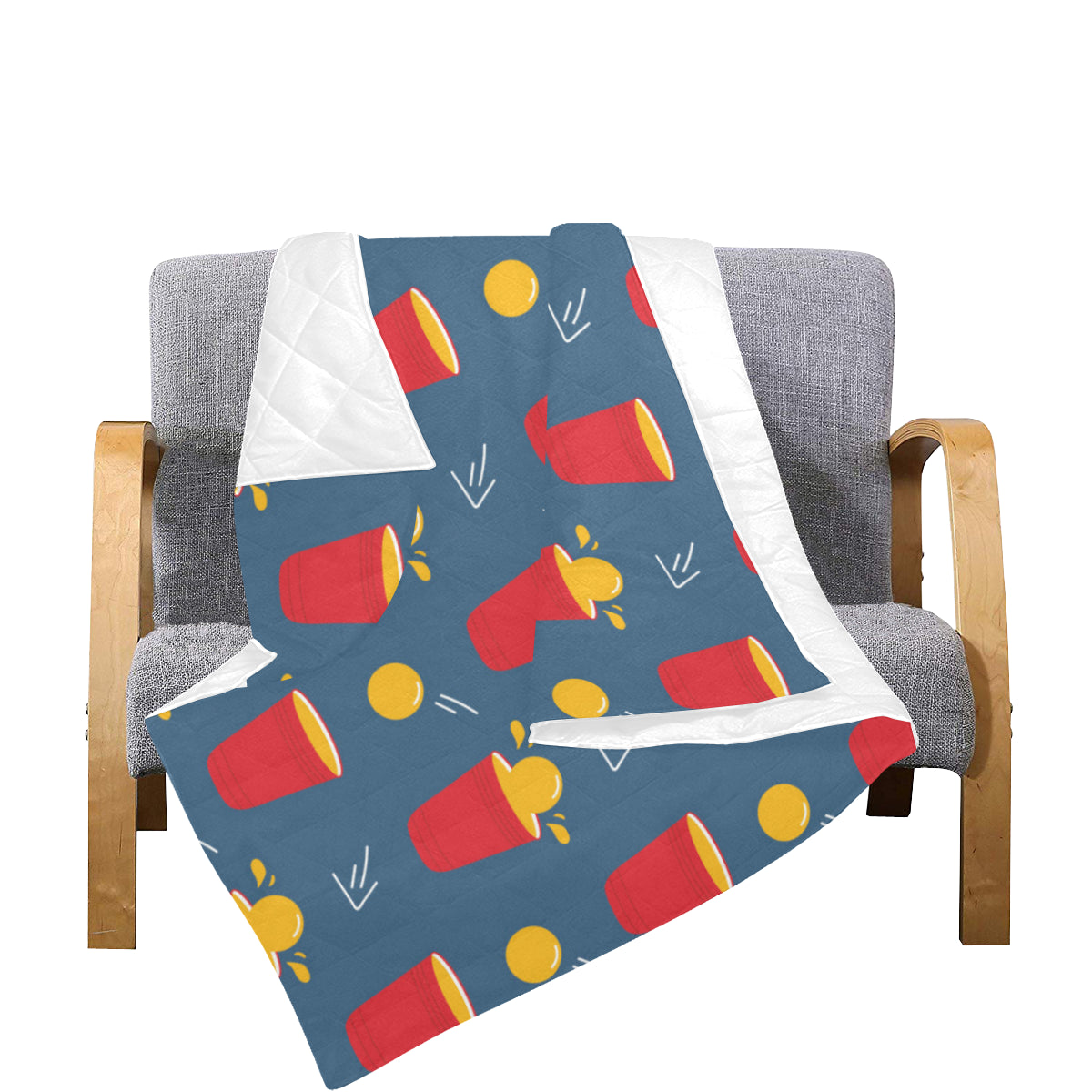 Beer Pong Pattern Print Design 02 Premium Quilt