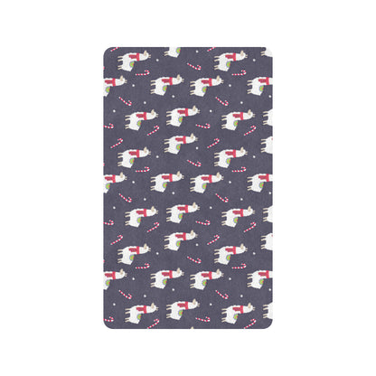 Llama with Candy Cane Themed Print Rubber Doormat