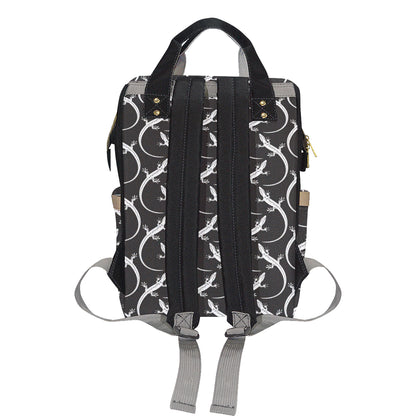 lizard Pattern Print Design 01 Diaper Bag Backpack