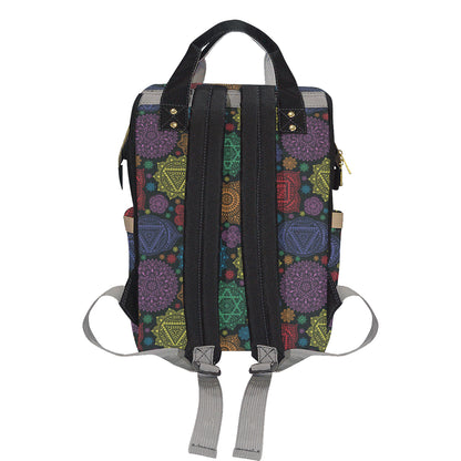 Chakra Mandala Print Pattern Diaper Bag Backpack