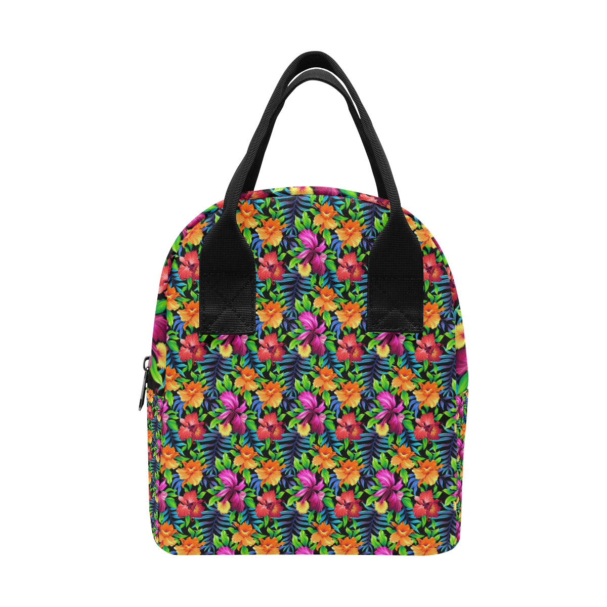 Tropical Folower Colorful Print Insulated Lunch Bag