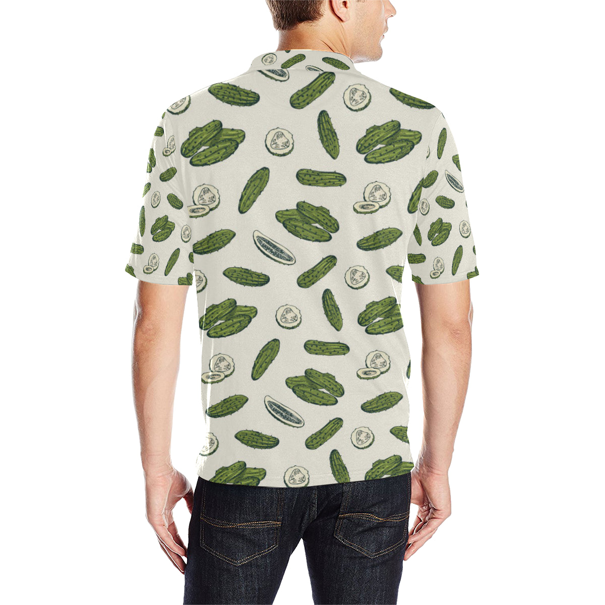Cucumber Pattern Print Design CC05 Men Polo Shirt