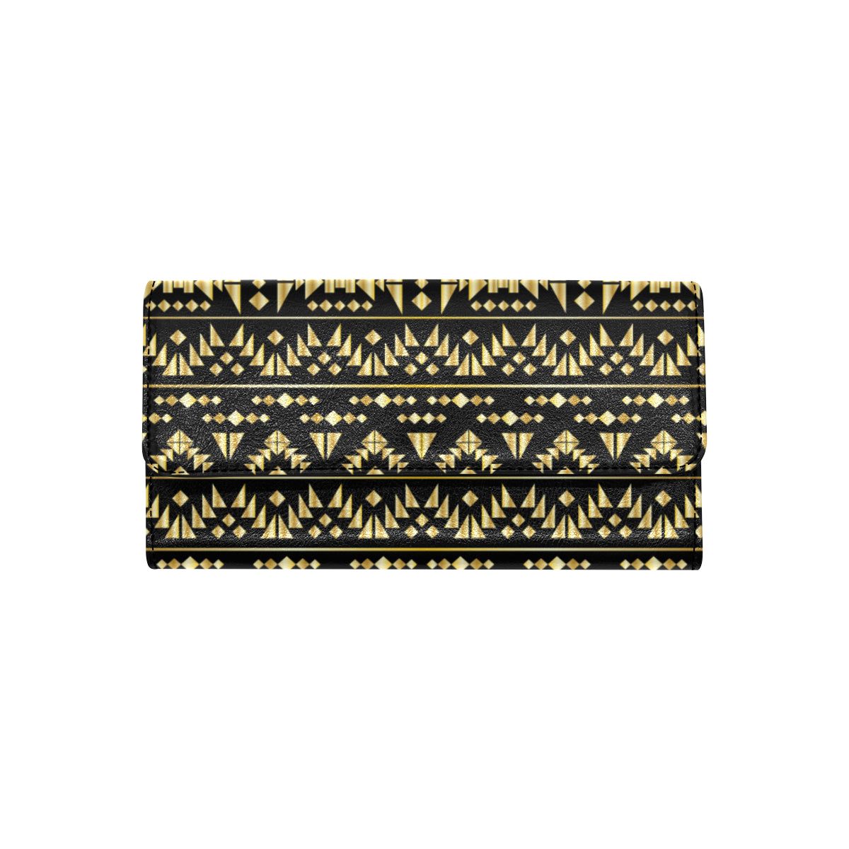 Gold Aztec Tribal Women's Trifold Wallet
