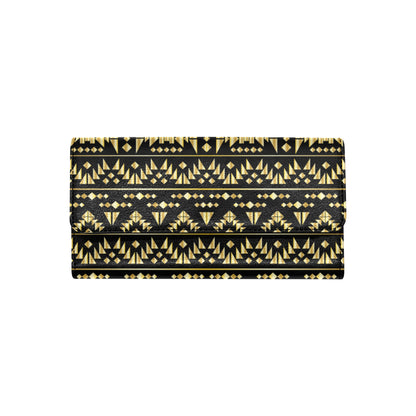 Gold Aztec Tribal Women's Trifold Wallet