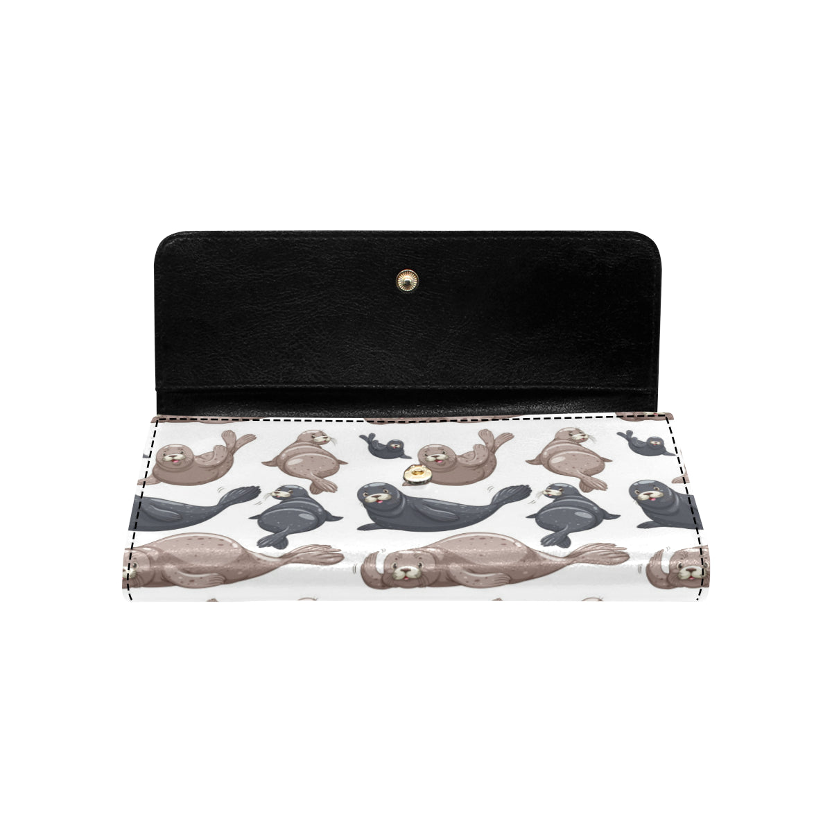 Sea Lion Pattern Print Design 02 Women's Trifold Wallet