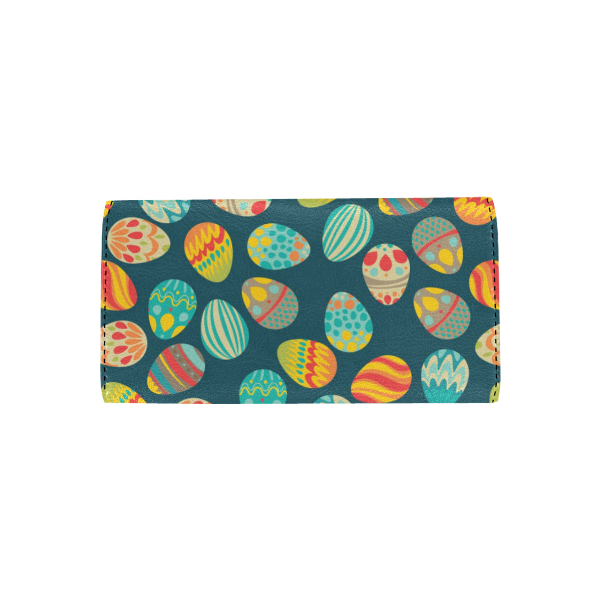 Easter Eggs Pattern Print Design RB09 Women's Trifold Wallet