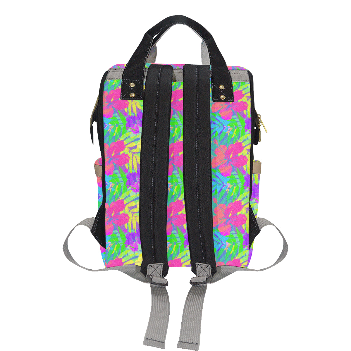 Neon Tropical Pattern Print Design A03 Diaper Bag Backpack