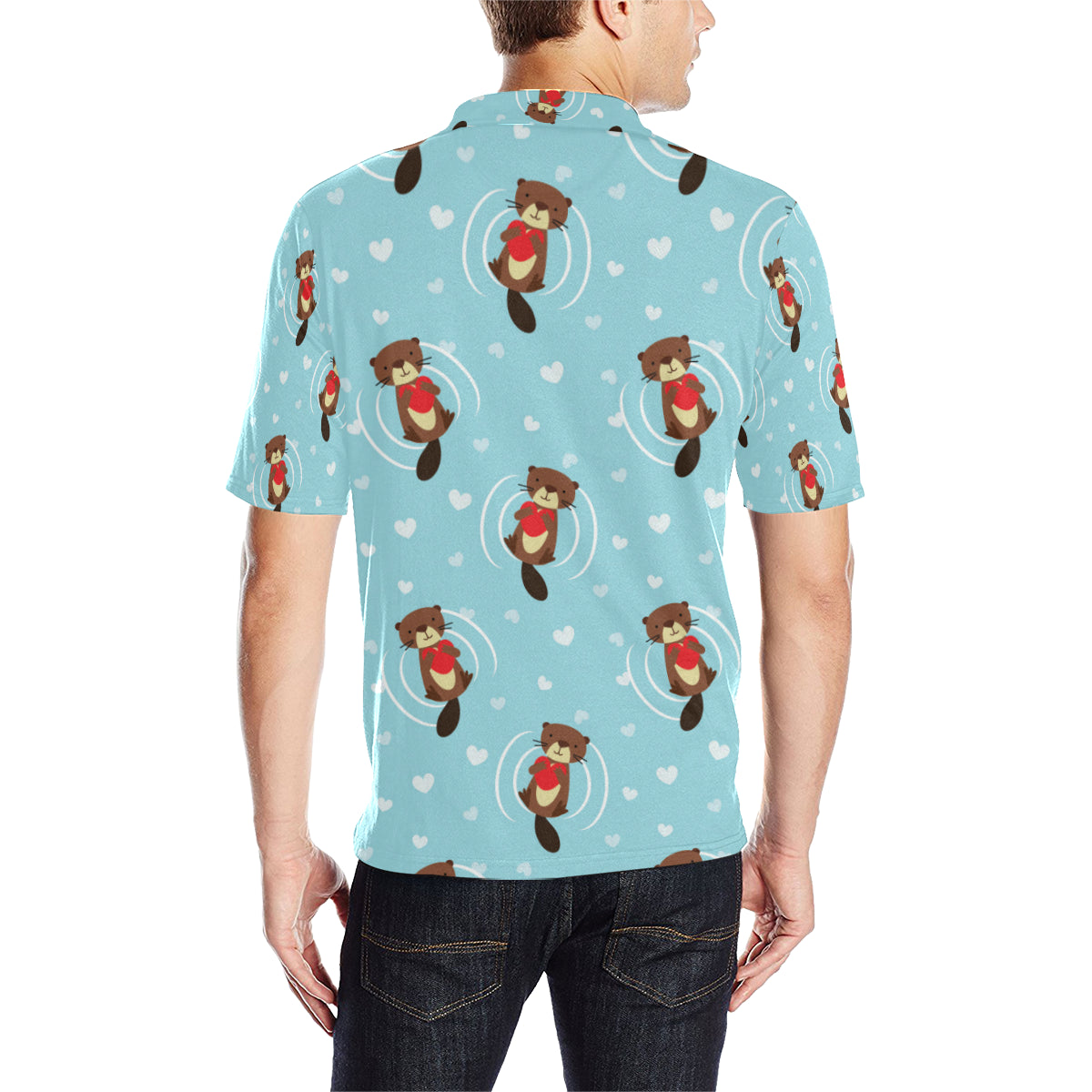 Sea Otter Cute Pattern Print Design 04 Men Polo Shirt