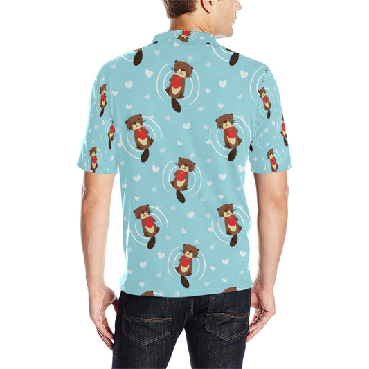 Sea Otter Cute Pattern Print Design 04 Men Polo Shirt