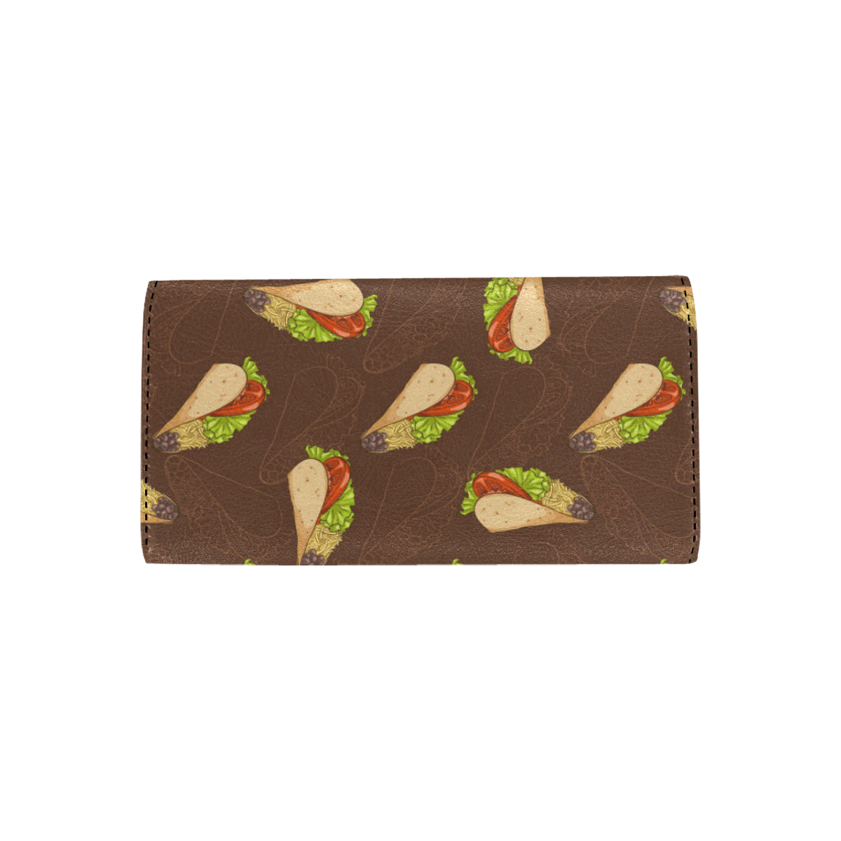 Taco Pattern Print Design TC08 Women's Trifold Wallet