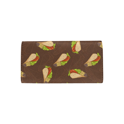Taco Pattern Print Design TC08 Women's Trifold Wallet