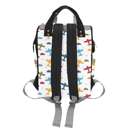 Airplane Pattern Print Design 06 Diaper Bag Backpack