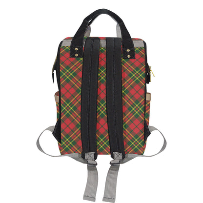 Plaid Holiday Pattern Print Design A01 Diaper Bag Backpack