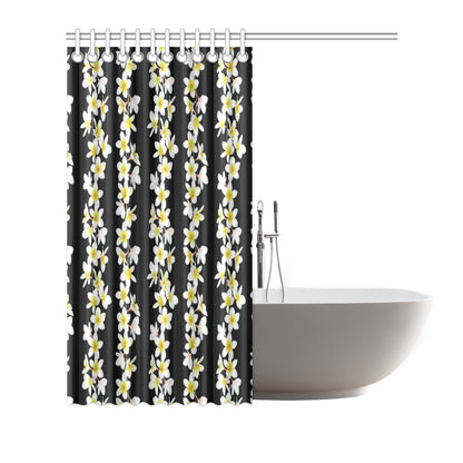White Plumeria Pattern Print Design PM08 Shower Curtain