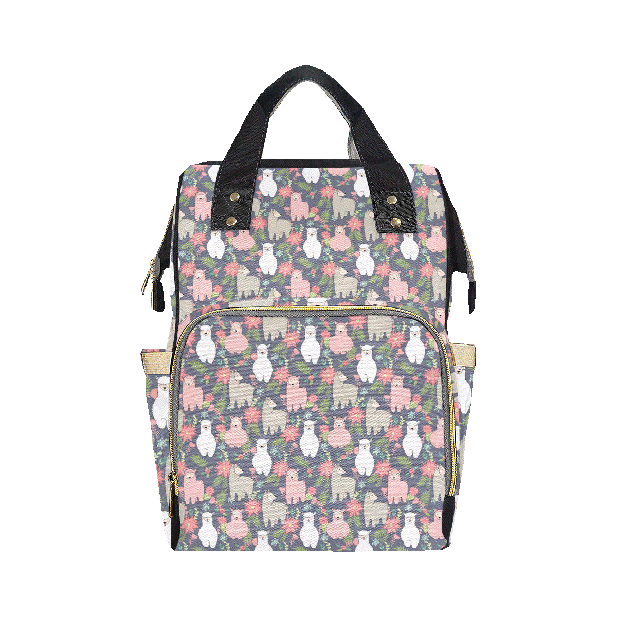 Alpaca Pattern Print Design 03 Diaper Bag Backpack
