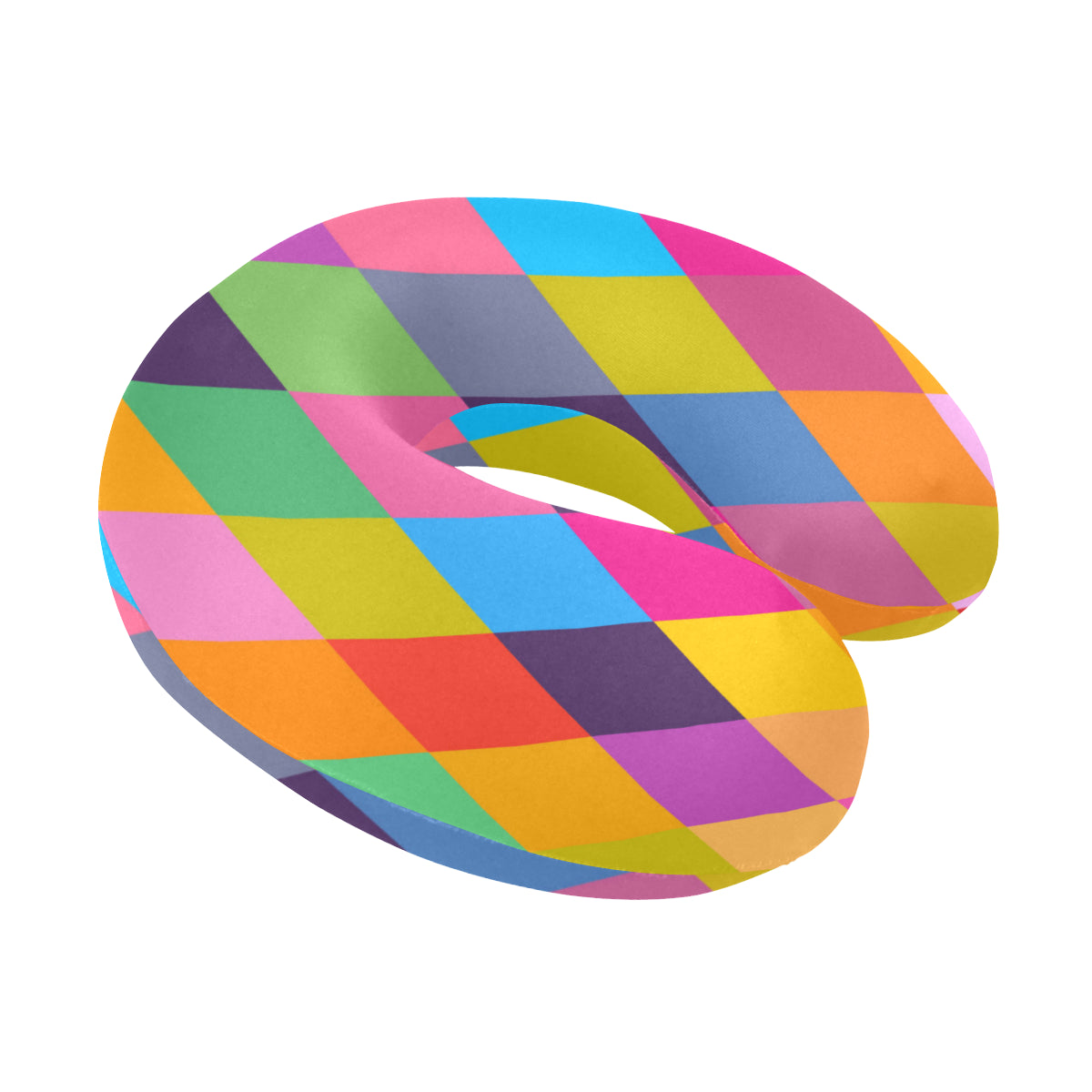 Harlequin Pattern Print Design 02 U-Shaped Travel Neck Pillow