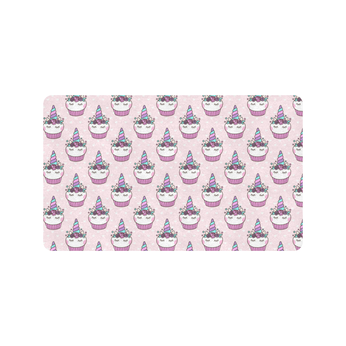 Cupcakes Unicorn Print Pattern Rubber Doormat