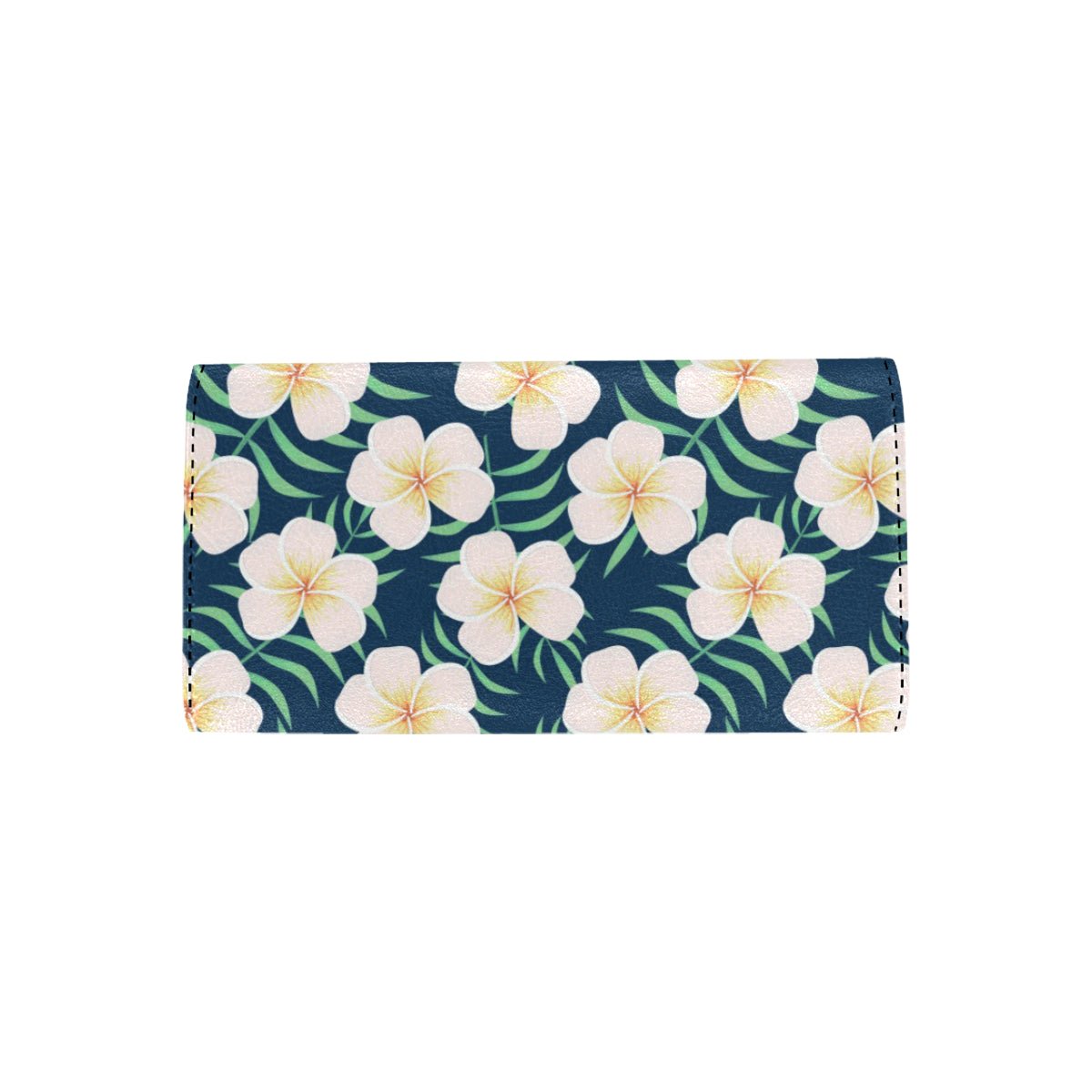 Pink Plumeria Pattern Print Design PM016 Women's Trifold Wallet