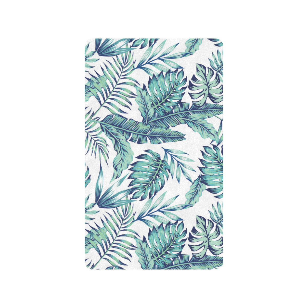 Pattern Tropical Palm Leaves Rubber Doormat